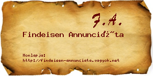 Findeisen Annunciáta névjegykártya